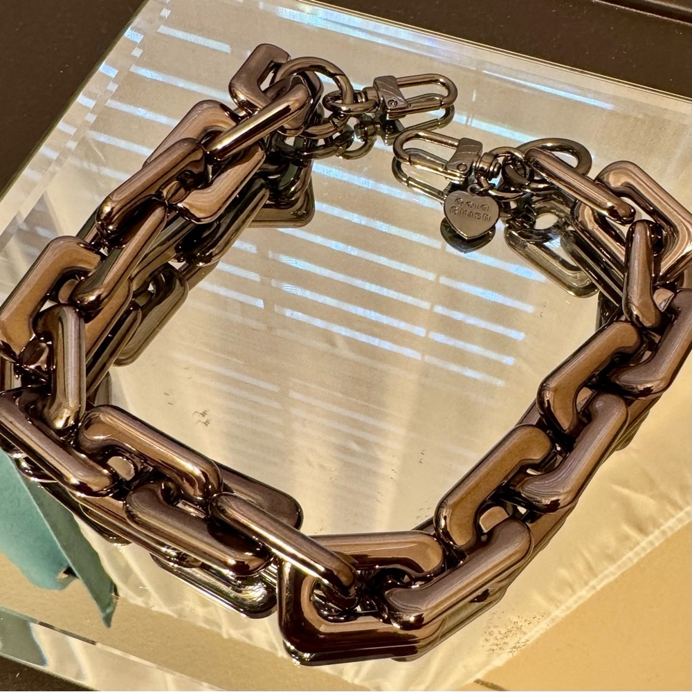 Gold Blush GlamLinks - Gunmetal 
Chunky Metallic Acrylic Bag Chain for...